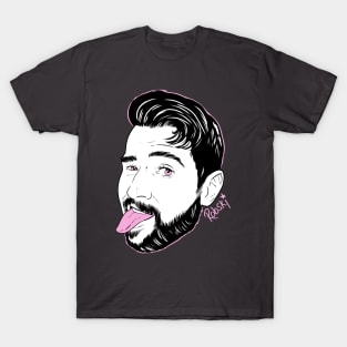 Dan stick your... tongue out - black and white T-Shirt